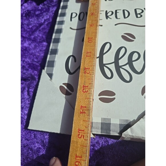THIS DAY IS POWERED BY COFFEE 8x15 Hanging Wall or Door Sign DECO - Picture 4 of 6